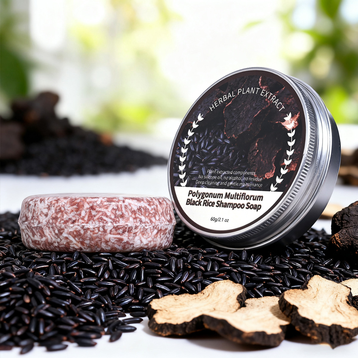 Hair Care With Rice Water - Plante naturelle Polygonum Multiflorum shampooing biologique