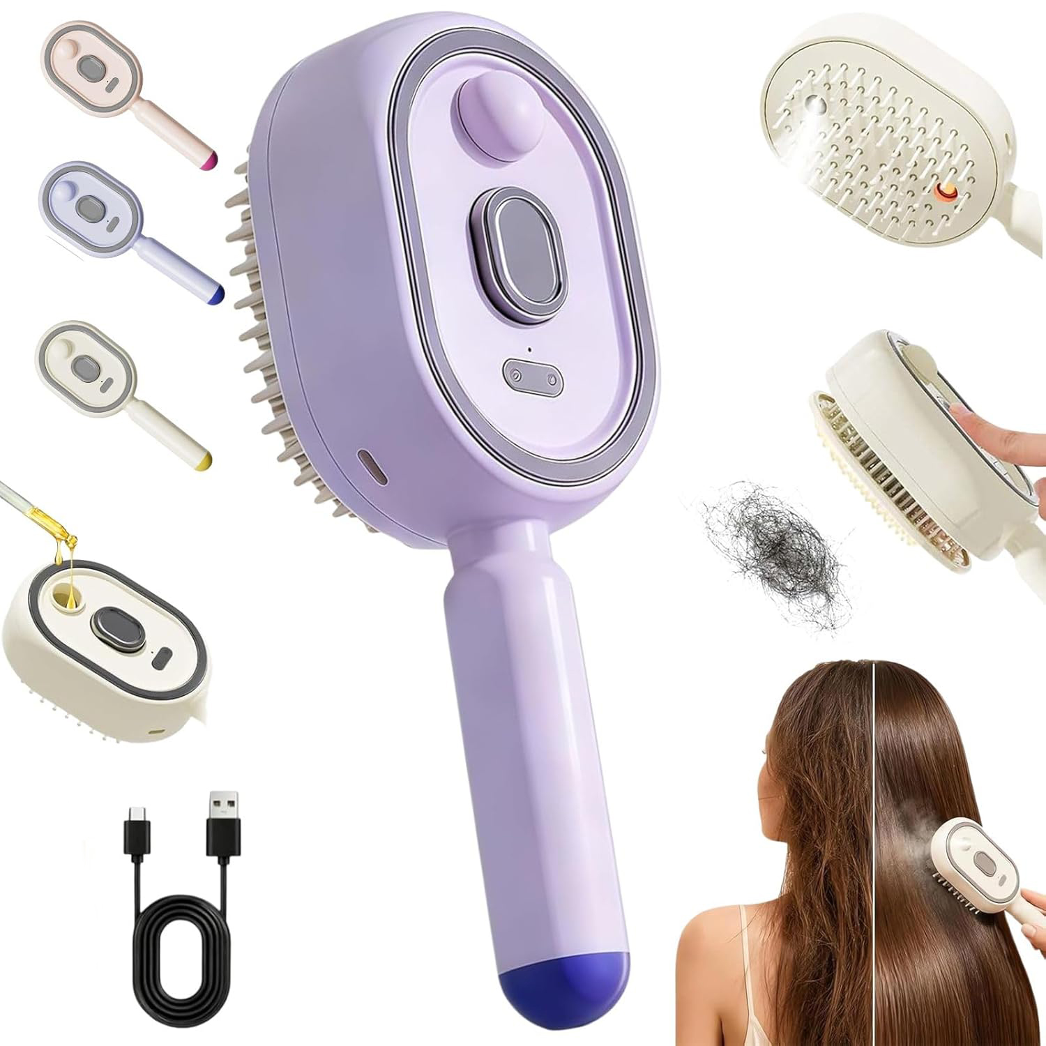 Hair Care Frizzy Hair - 2/1pcs Brosse de massage électrique à