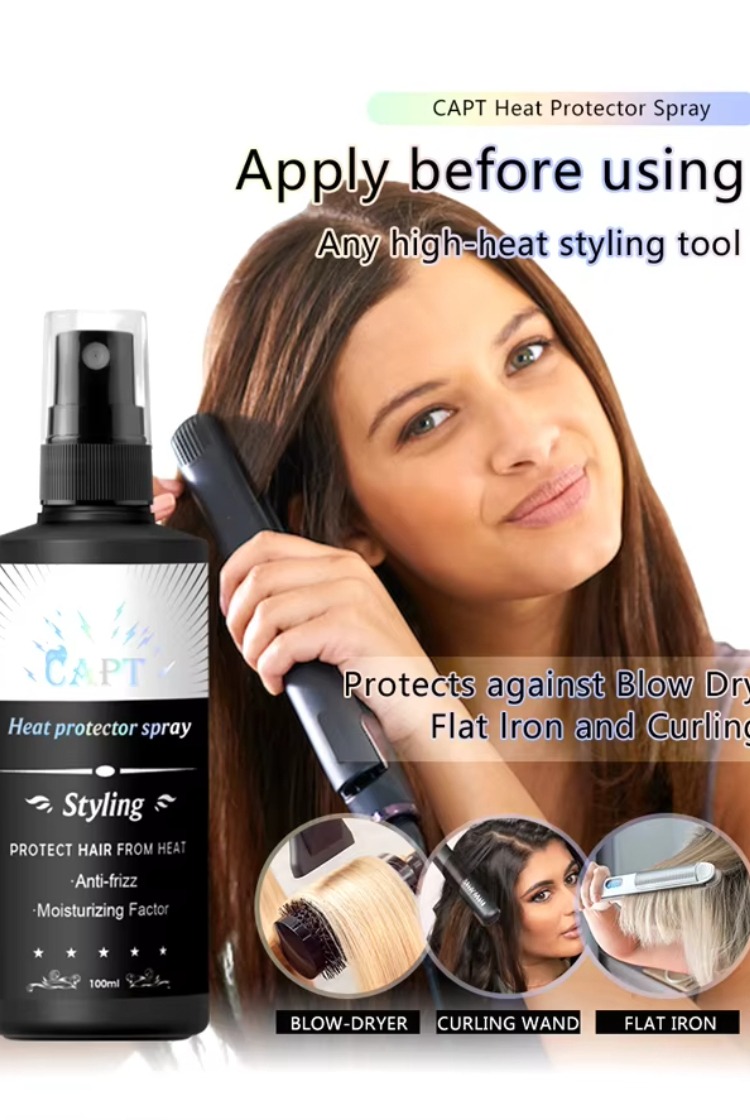 Hair Care Heat Protectant - Spray protecteur thermique pour cheveux, anti-frisottis