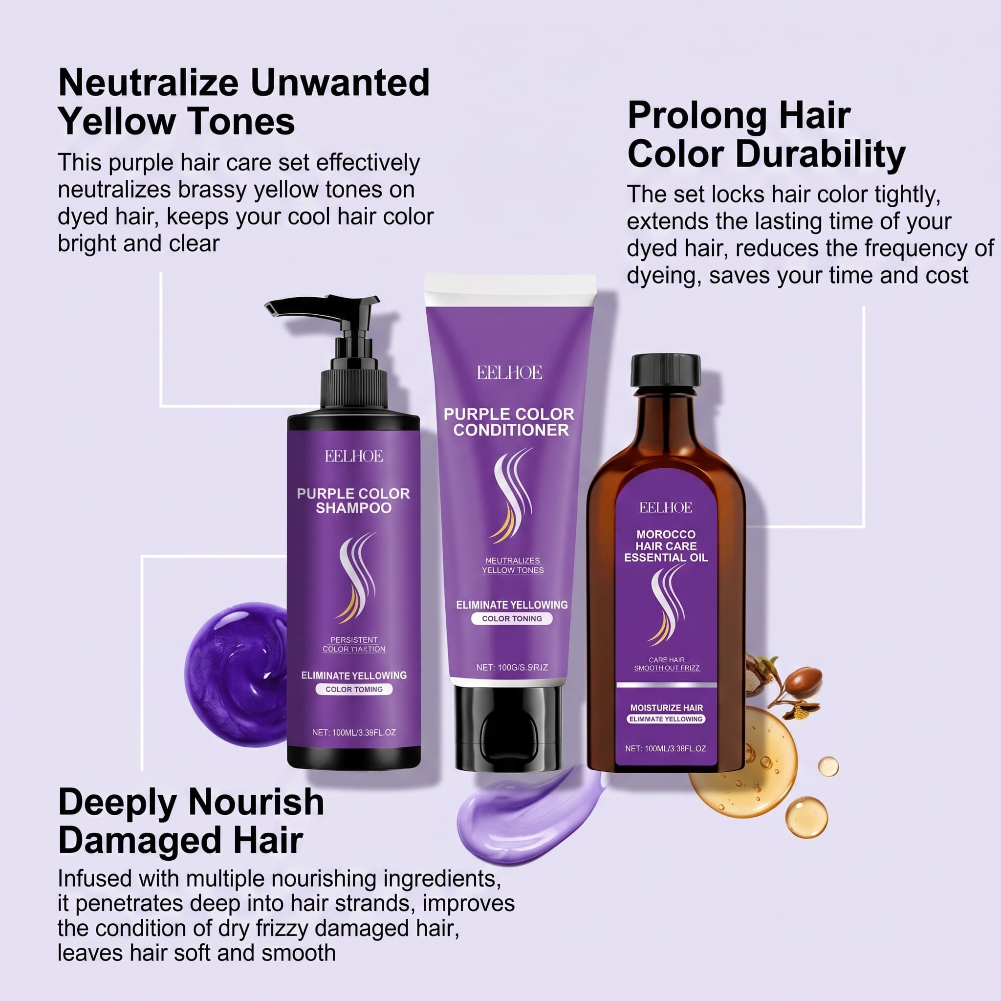 Ensemble shampoing violet avec - Hair Care Conditioner avis et prix